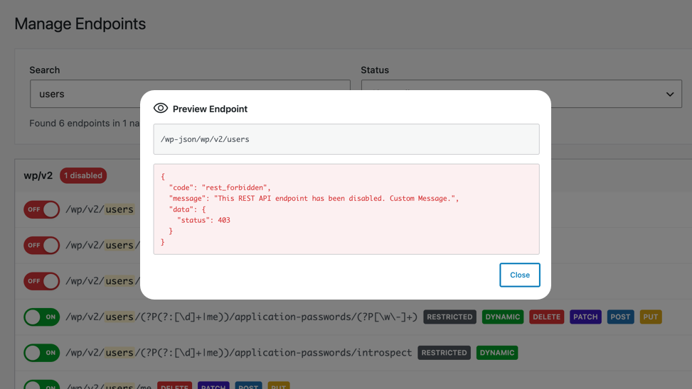 How to disable specific WordPress endpoints without breaking your site.